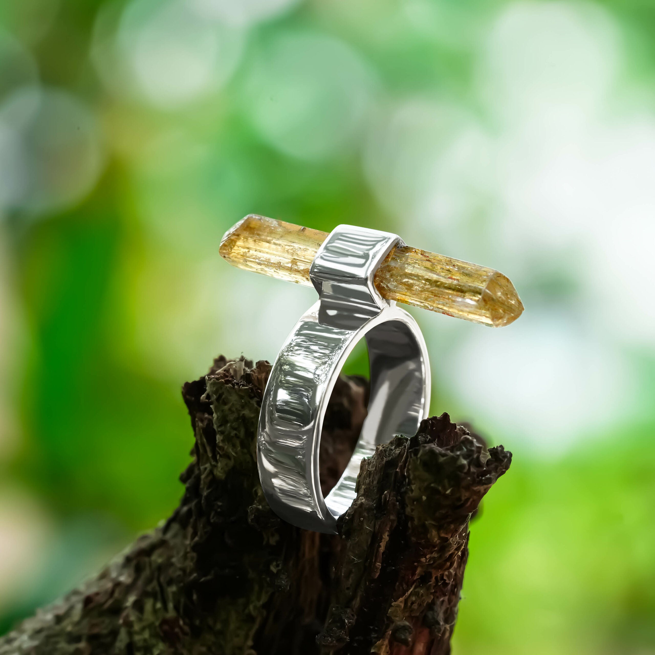 Imperial Topaz Ring with Silver Band