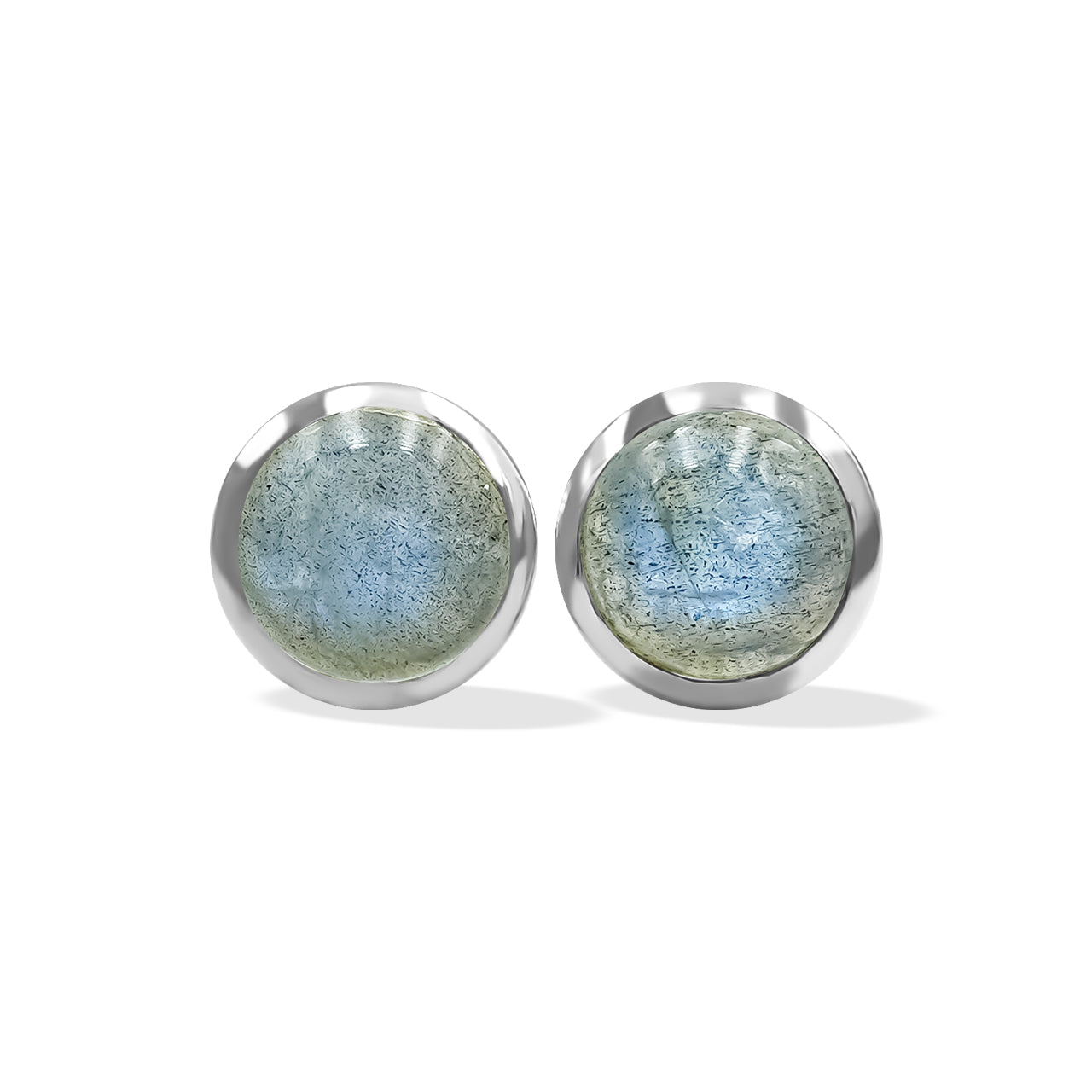 Labradorite post style earrings round 6mm