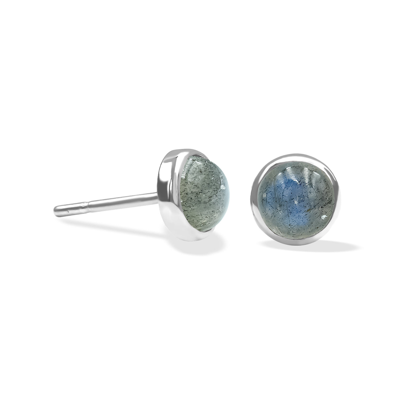 Labradorite post style earrings round 6mm