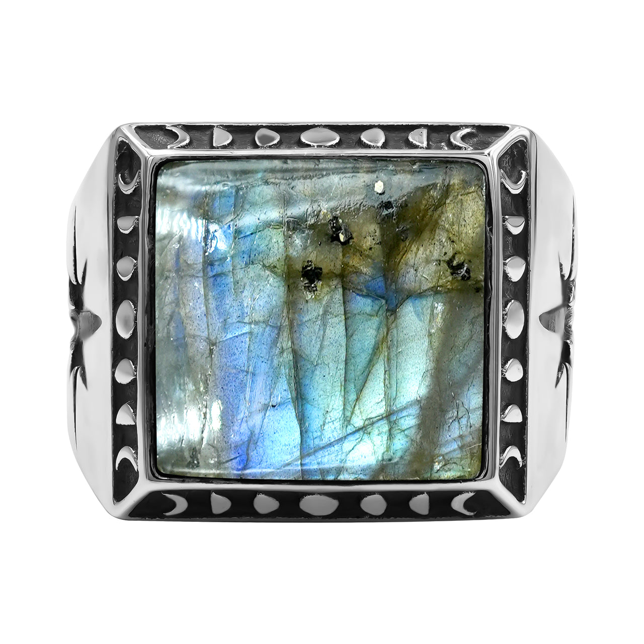 Labradorite Square Men's Ring