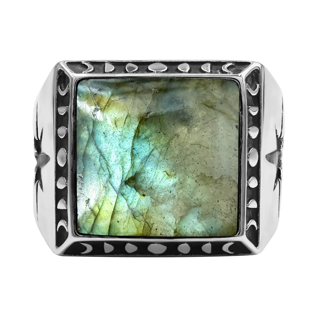 Labradorite Square Men's Ring