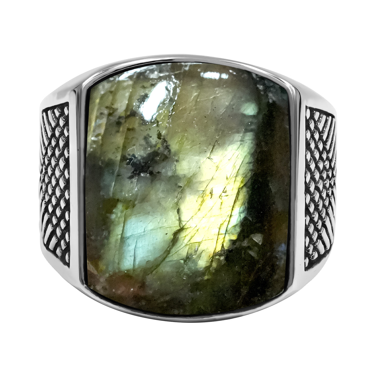 Labradorite Cushion Shaped Ring