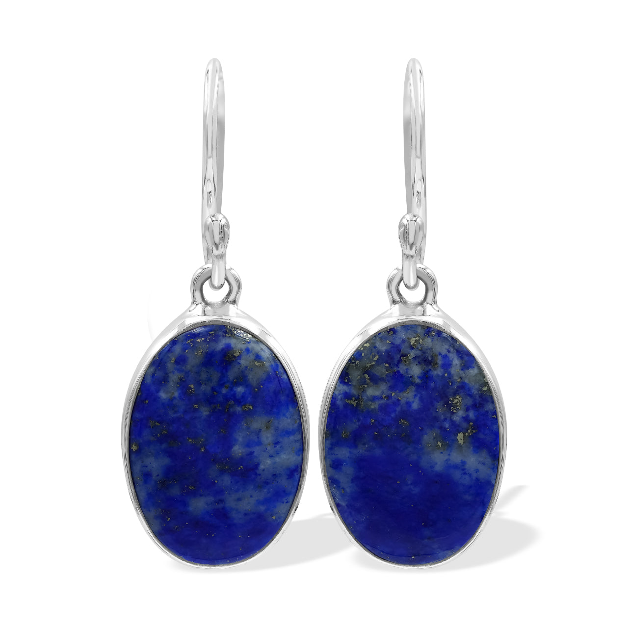 oval lapis drop earring