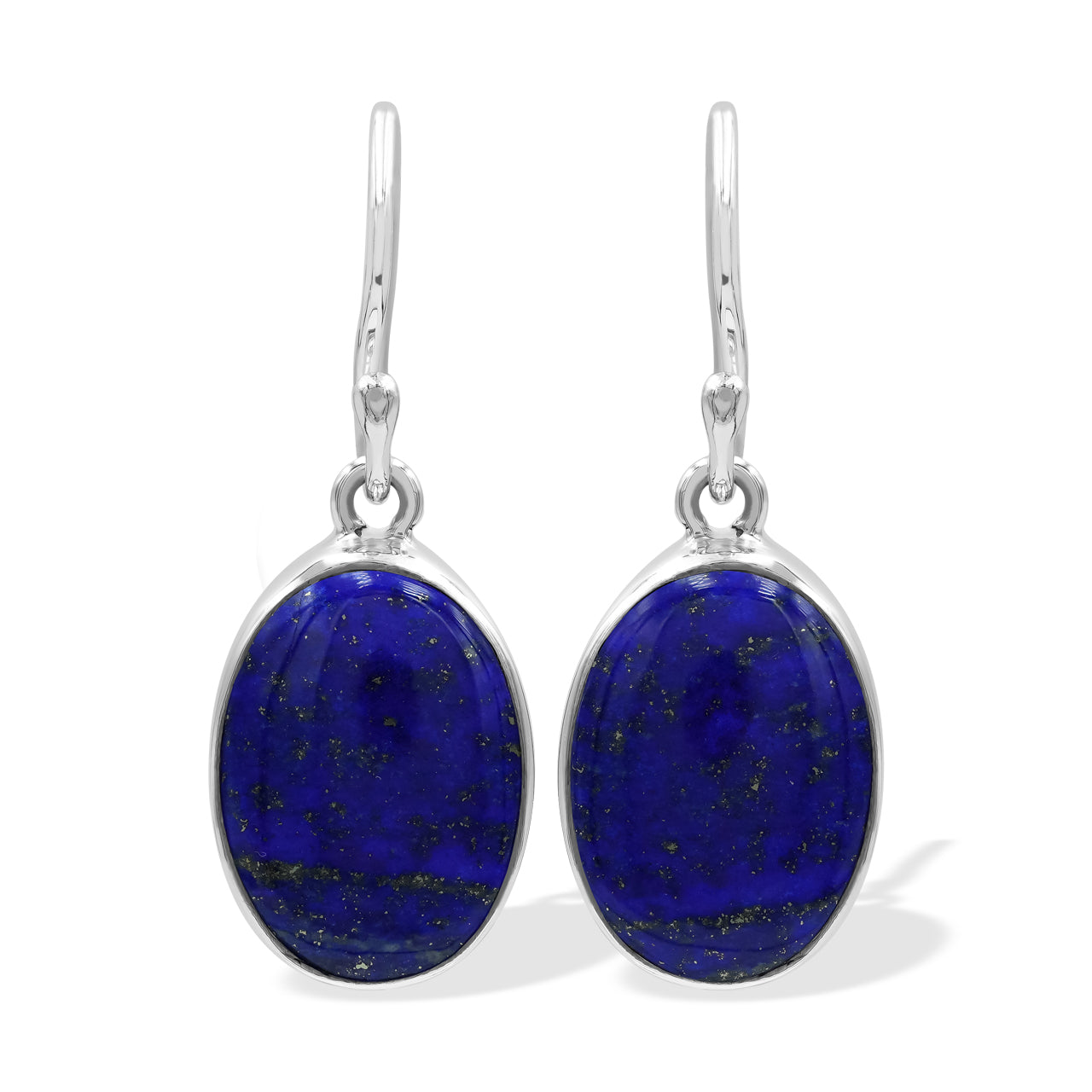 oval lapis drop earring