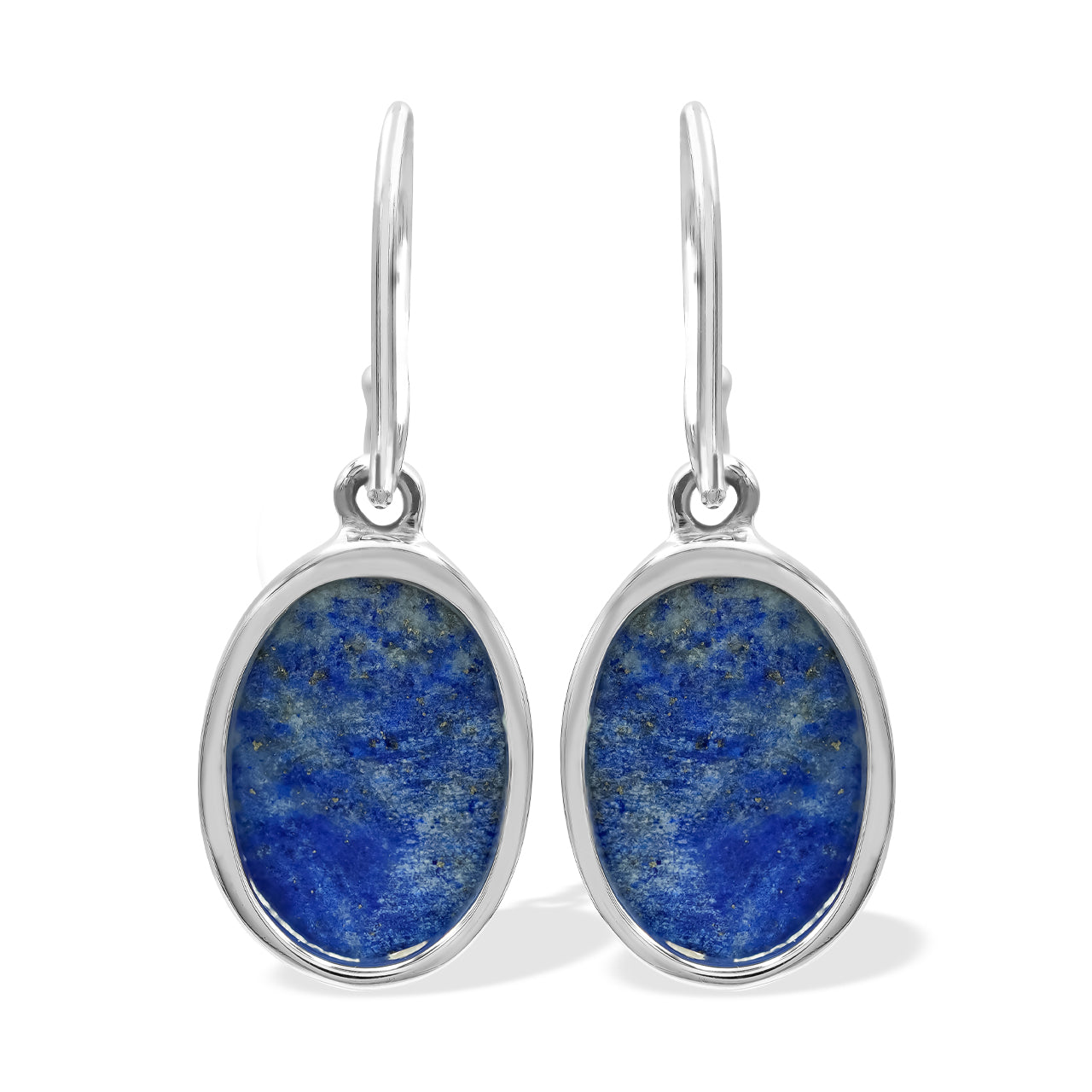 oval lapis drop earring