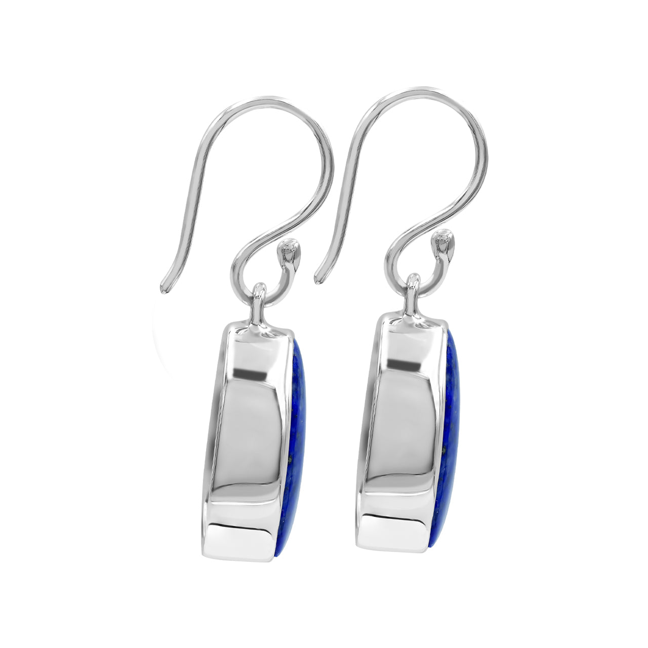 oval lapis drop earring