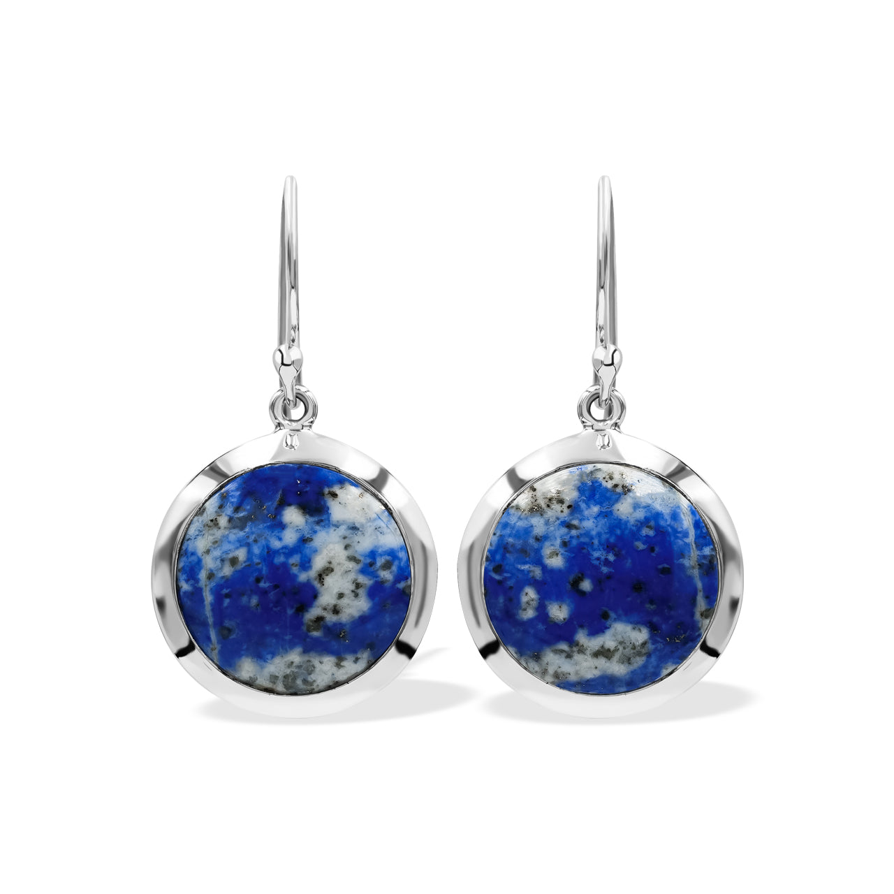 Lapis Lazuli Medallion Style Earring in Sterling Silver