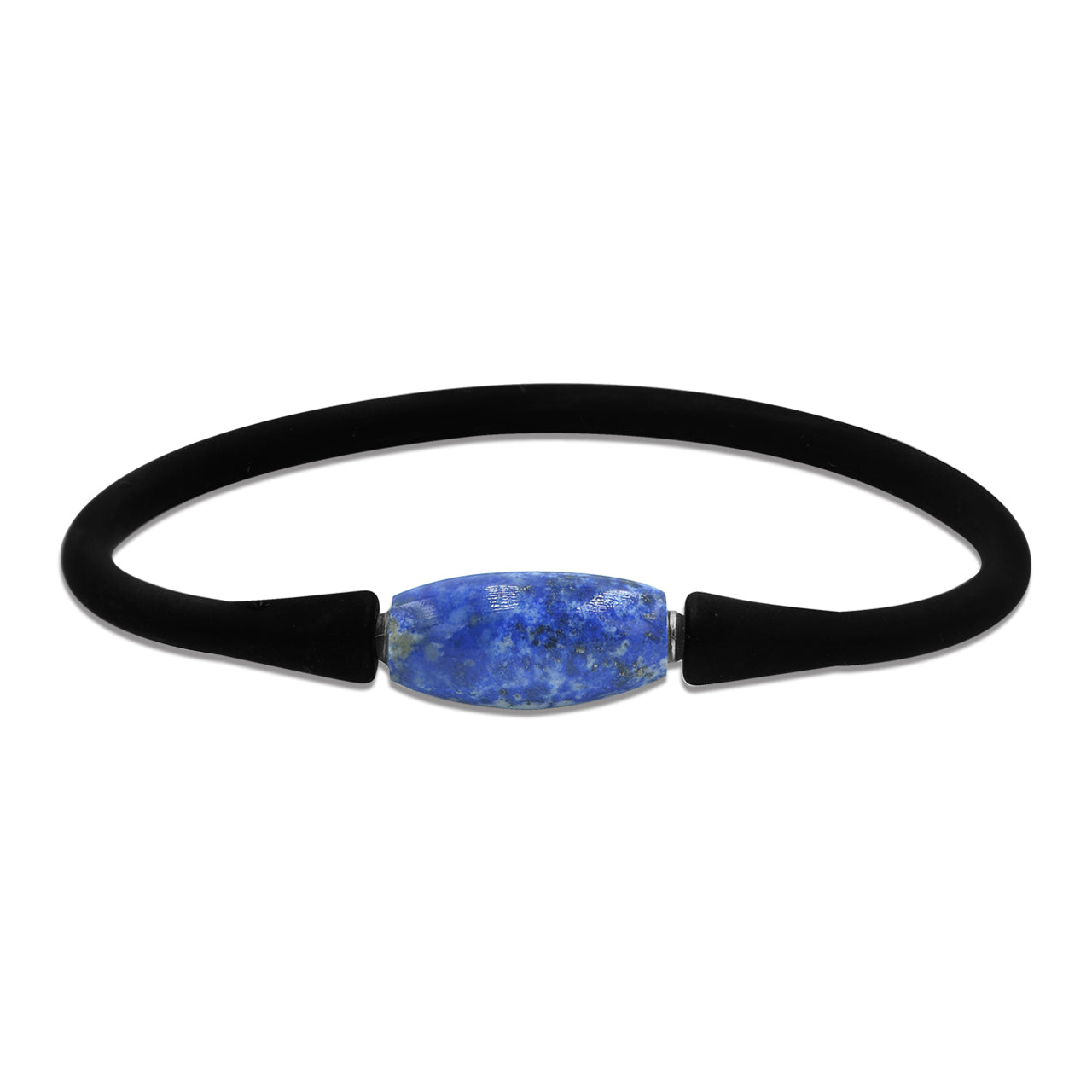 Lapis Lazuli Drum Bead Silicone Bracelet