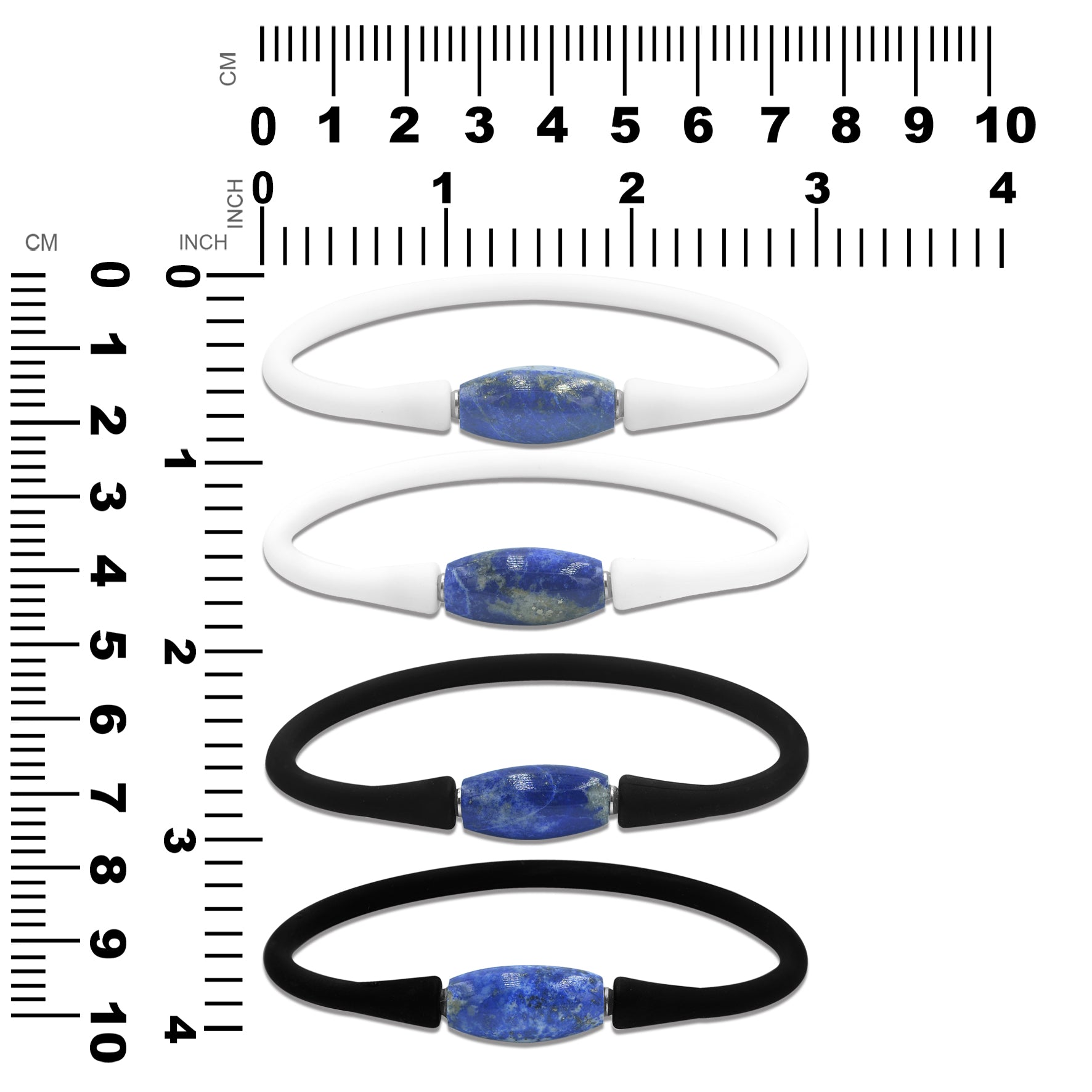 Lapis Lazuli Drum Bead Silicone Bracelet