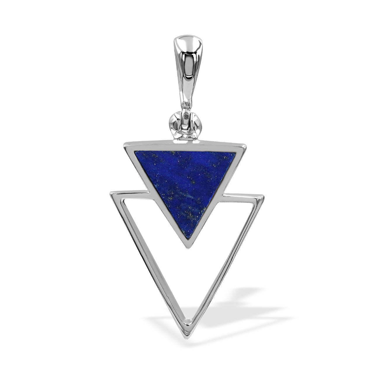 Lapis Lazuli Triangle Stacked Pendant &amp; Earrings Set