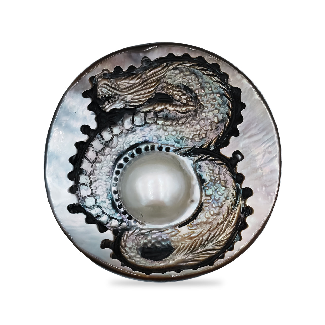 Mabe Pearl Dragon Carving