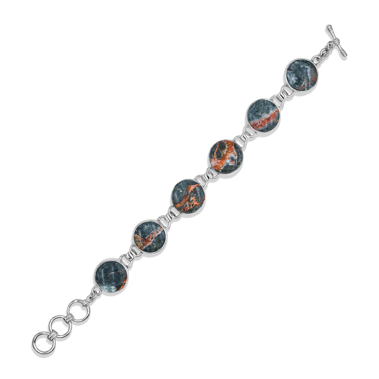 Round 16 mm Magma Chalcedony Bracelet