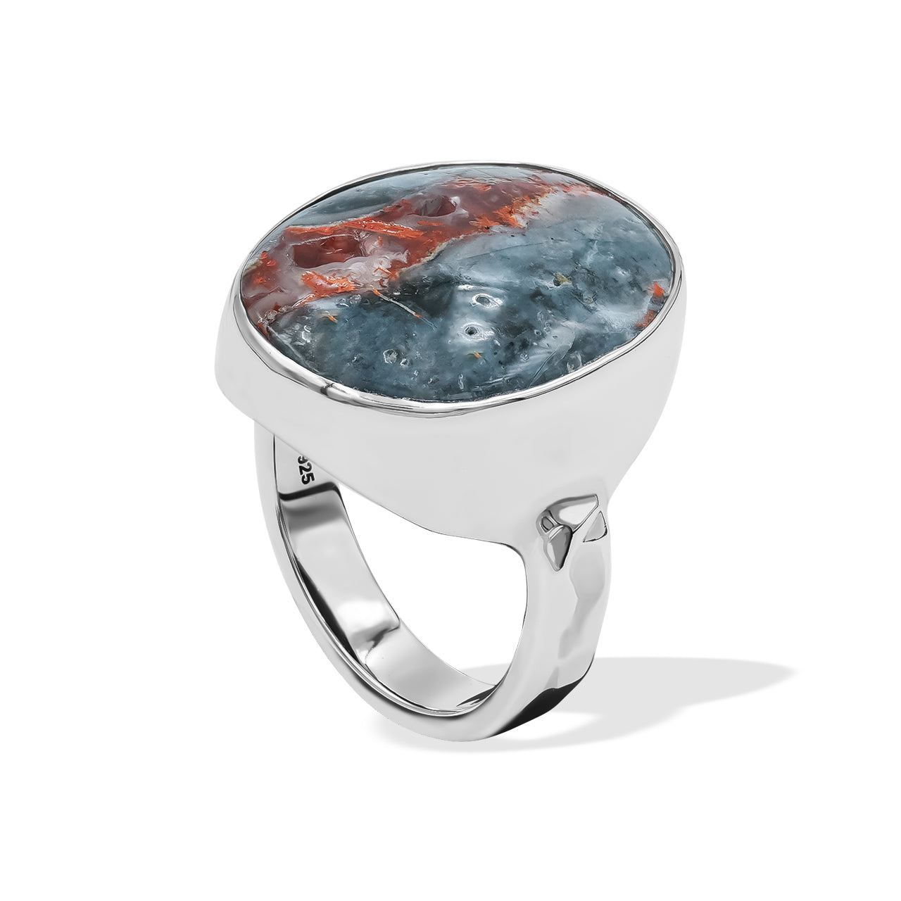 Magma Chalcedony Ring in Fine Sterling Silver