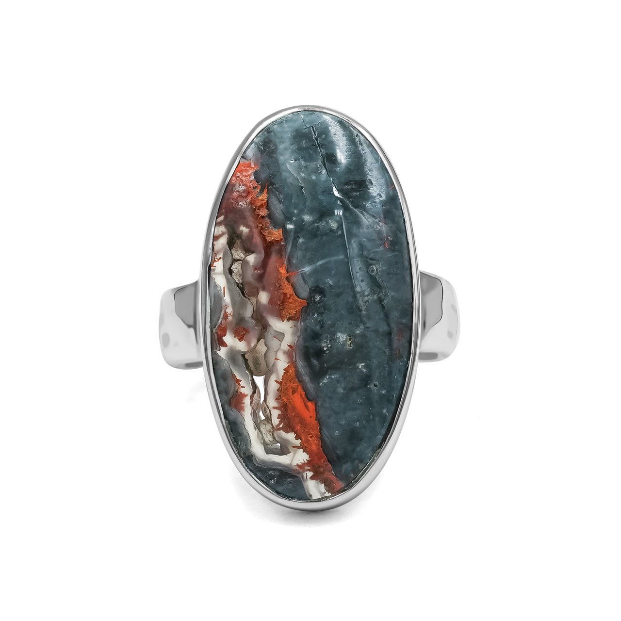 Oval Shaped Magma Chalcedony Ring