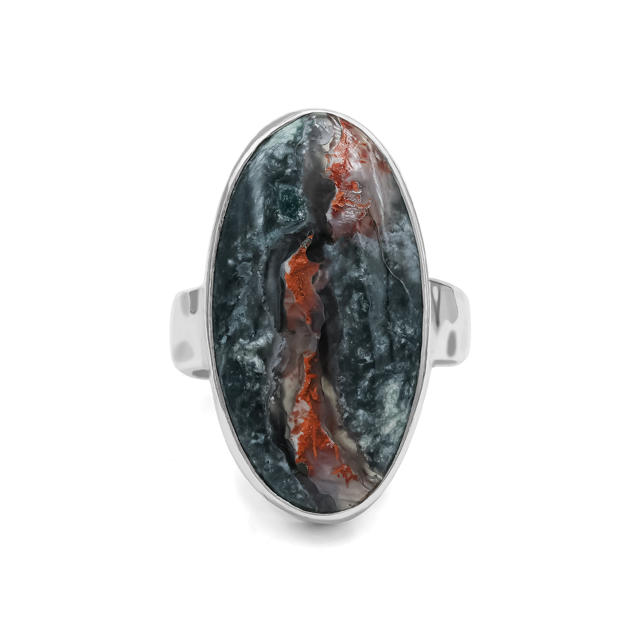 Oval Shaped Magma Chalcedony Ring