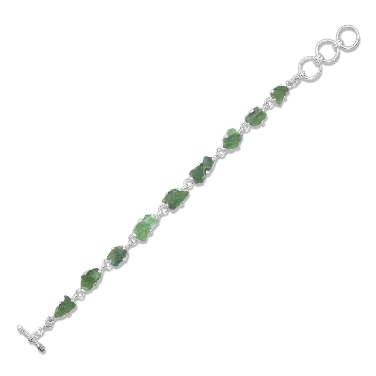 Moldavite Prong Set Bracelet