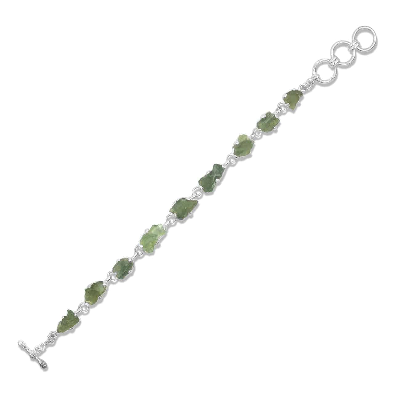 Moldavite Prong Set Bracelet