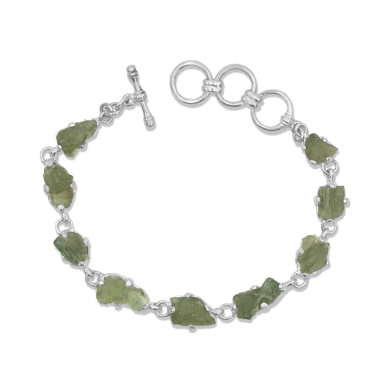 Moldavite Prong Set Bracelet