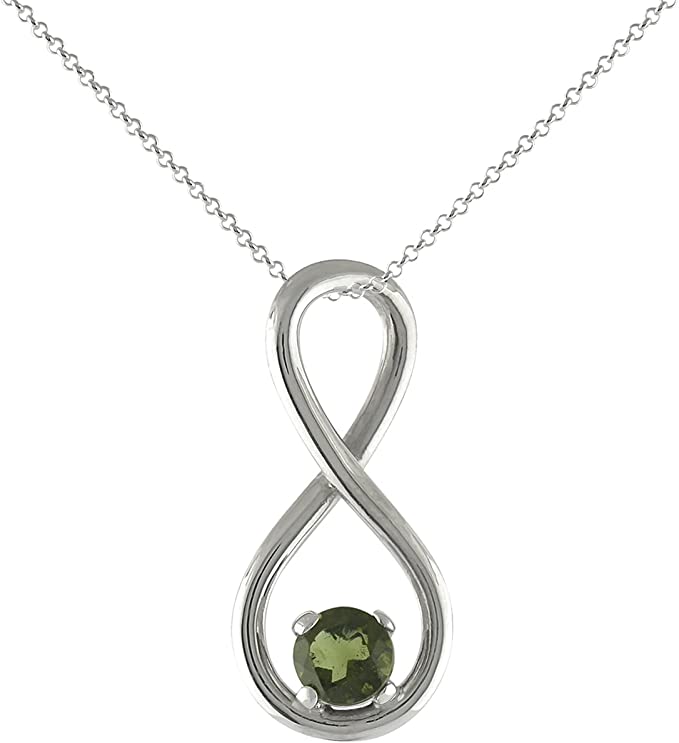 Moldavite Infinity Pendant