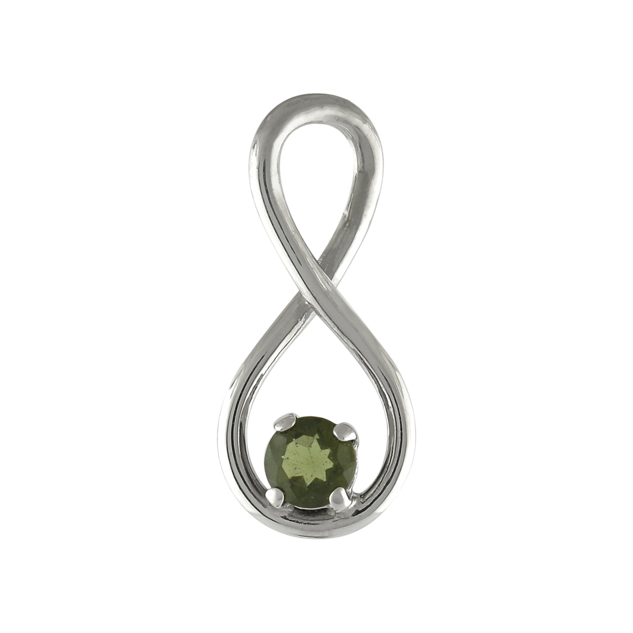 Moldavite Infinity Pendant