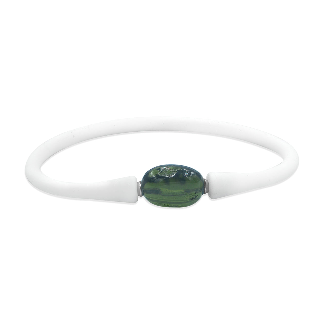 Moldavite White Silicone Bracelet