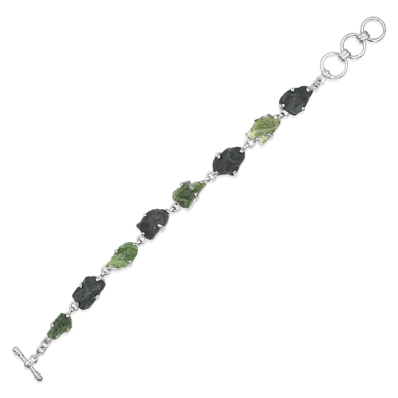 Moldavite &amp; Agoudal Iron Meteorite Bracelet