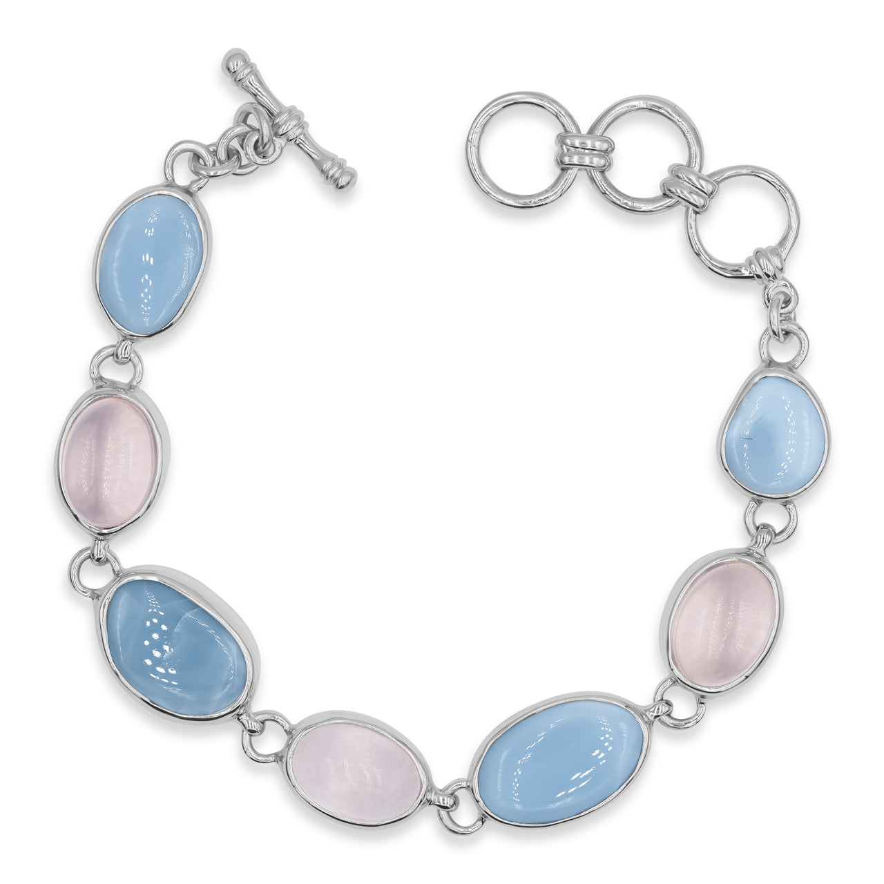 Blue Opal &amp; Rose Quartz Bracelet