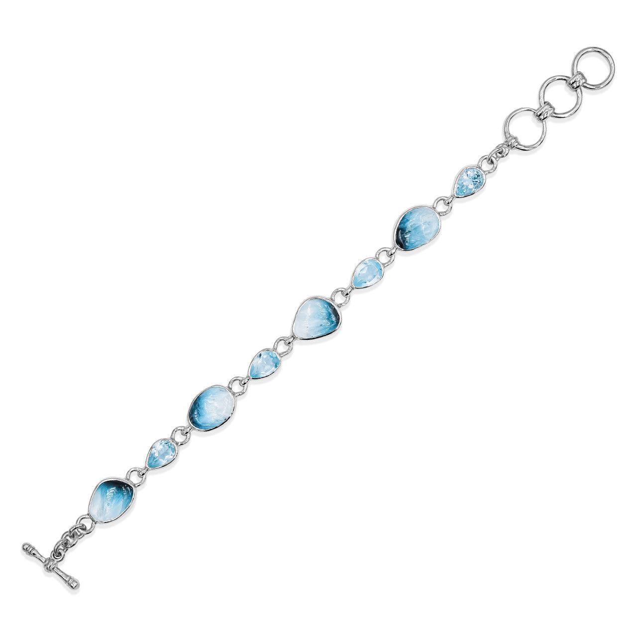 Blue Ice Glacierite &amp; Blue Topaz Bracelet