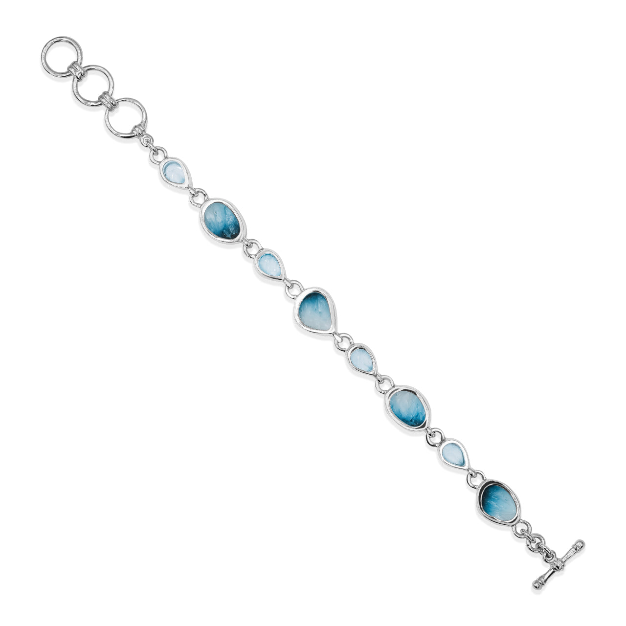 Blue Ice Glacierite &amp; Blue Topaz Bracelet