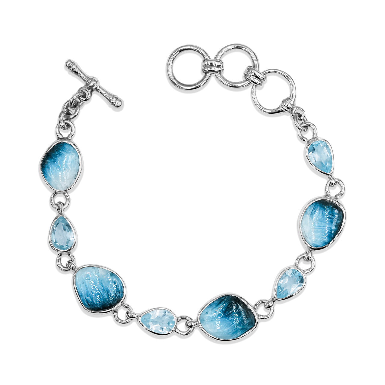 Blue Ice Glacierite &amp; Blue Topaz Bracelet