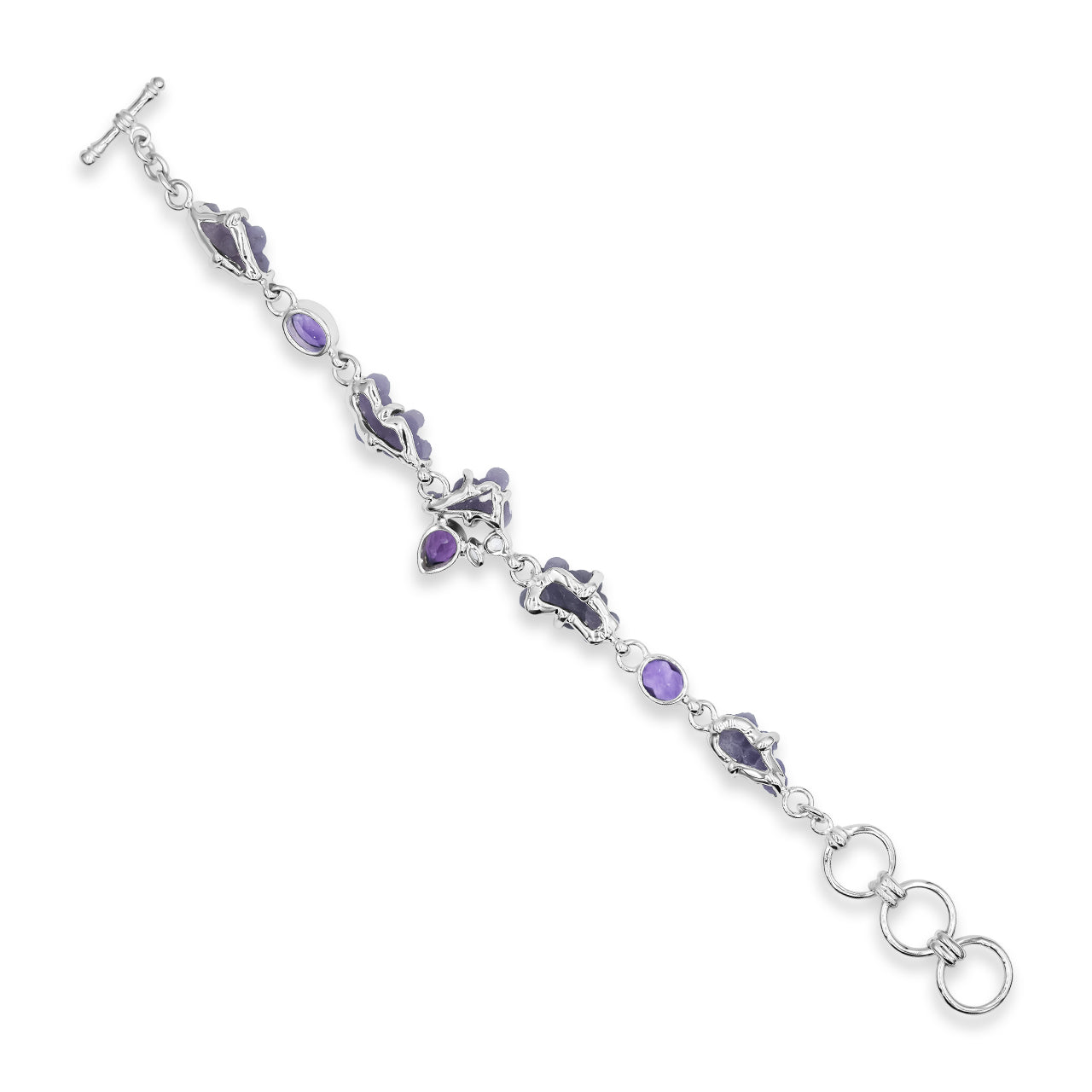 Amethyst, Grape Chalcedony and White Topaz Bracelet