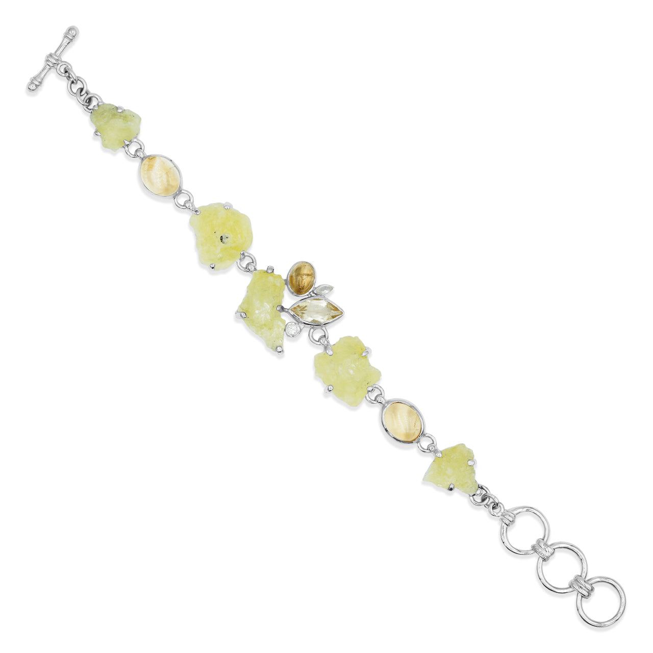 Citrine, Brucite &amp; White Topaz Bracelet