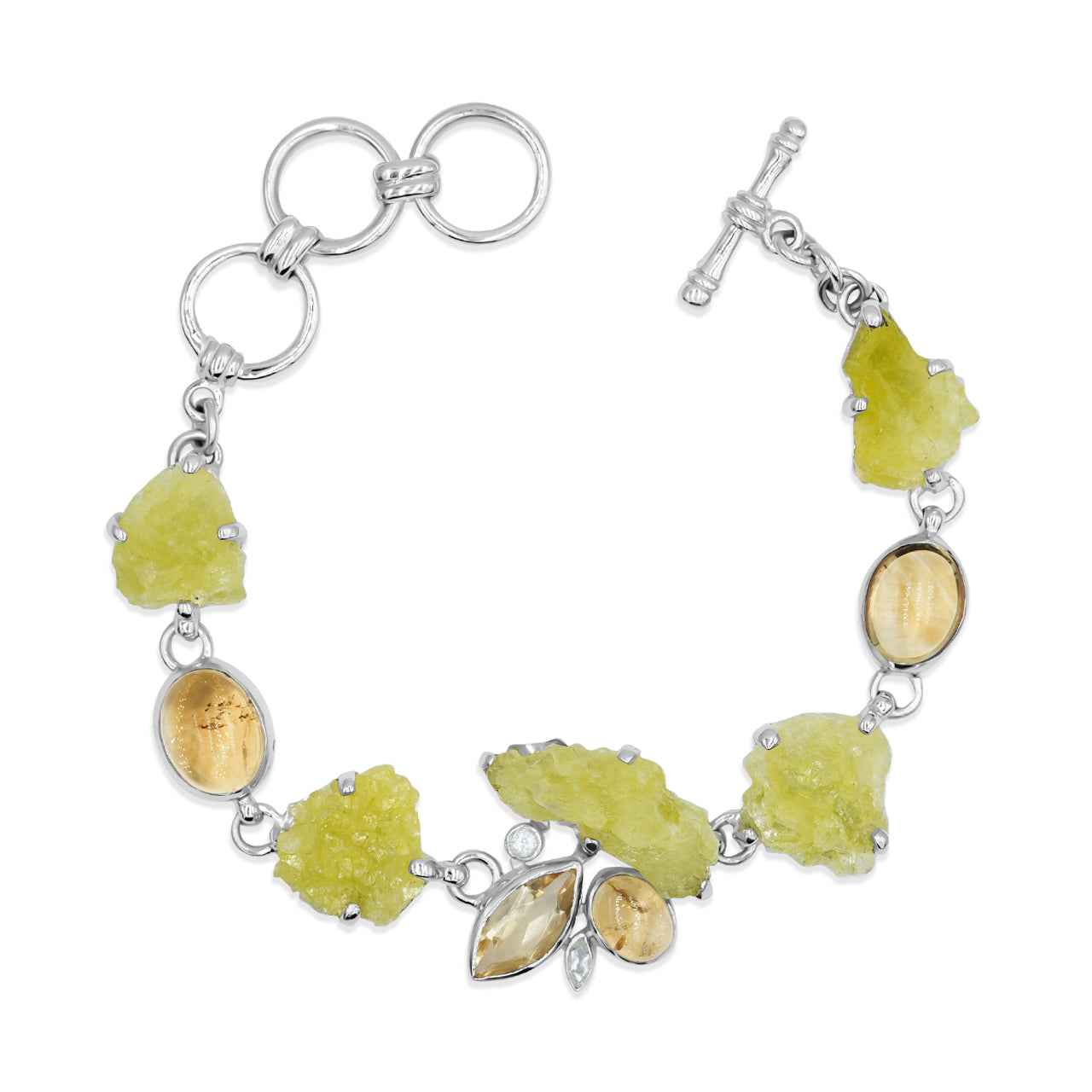 Citrine, Brucite &amp; White Topaz Bracelet