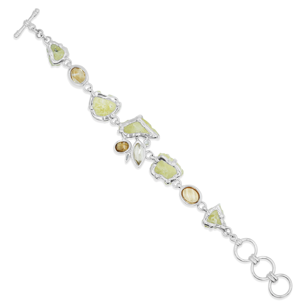 Citrine, Brucite &amp; White Topaz Bracelet