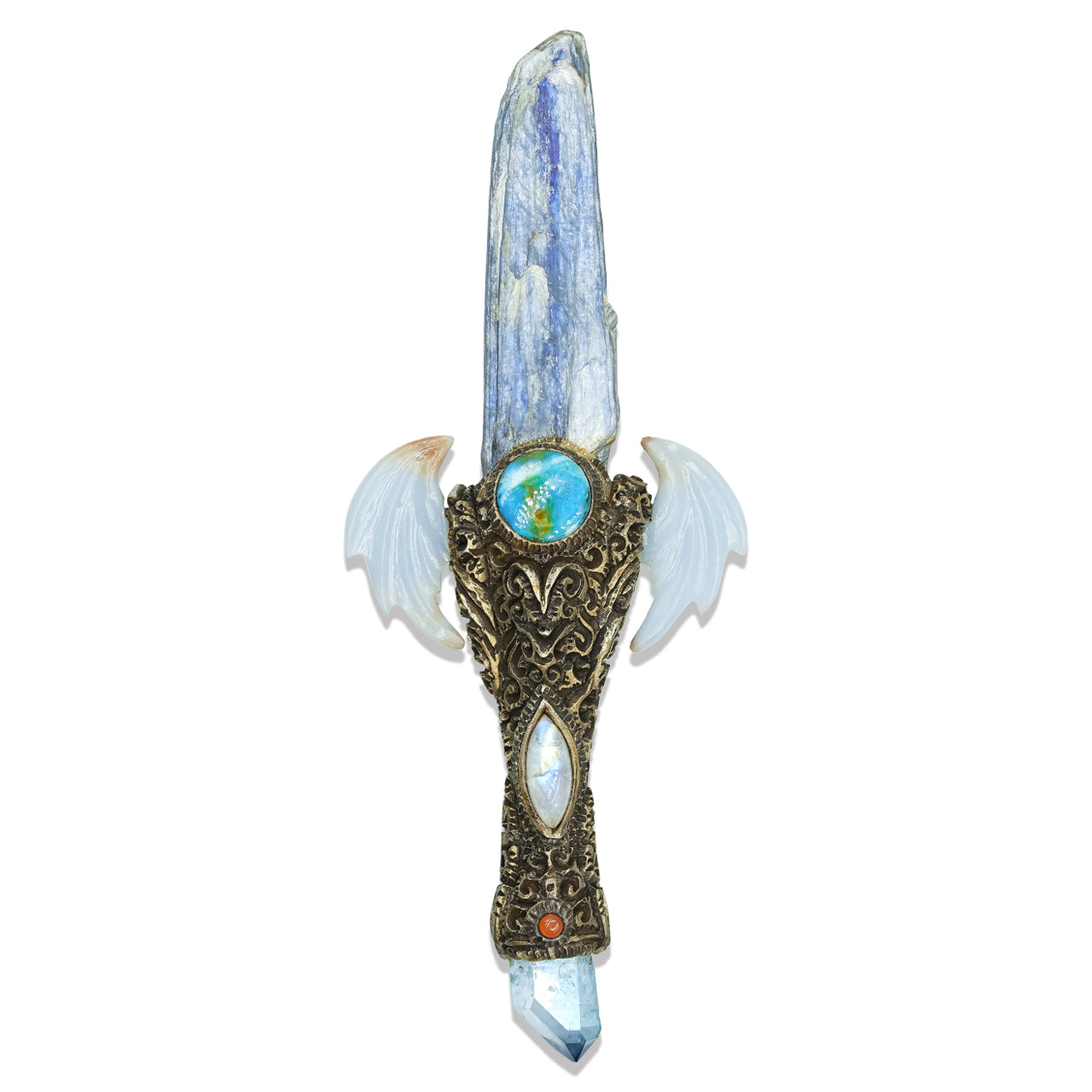 Kyanite Crystal &amp; Angelite Wings Wand