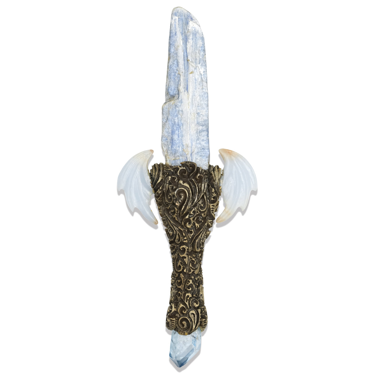 Kyanite Crystal &amp; Angelite Wings Wand