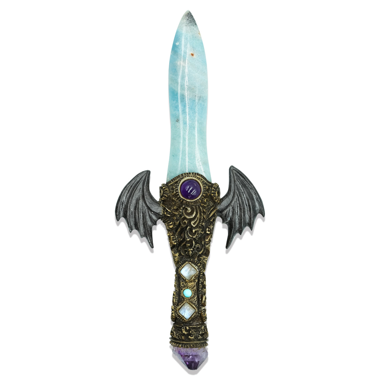 Trolleite with Rainbow Obsidian Wings Wand