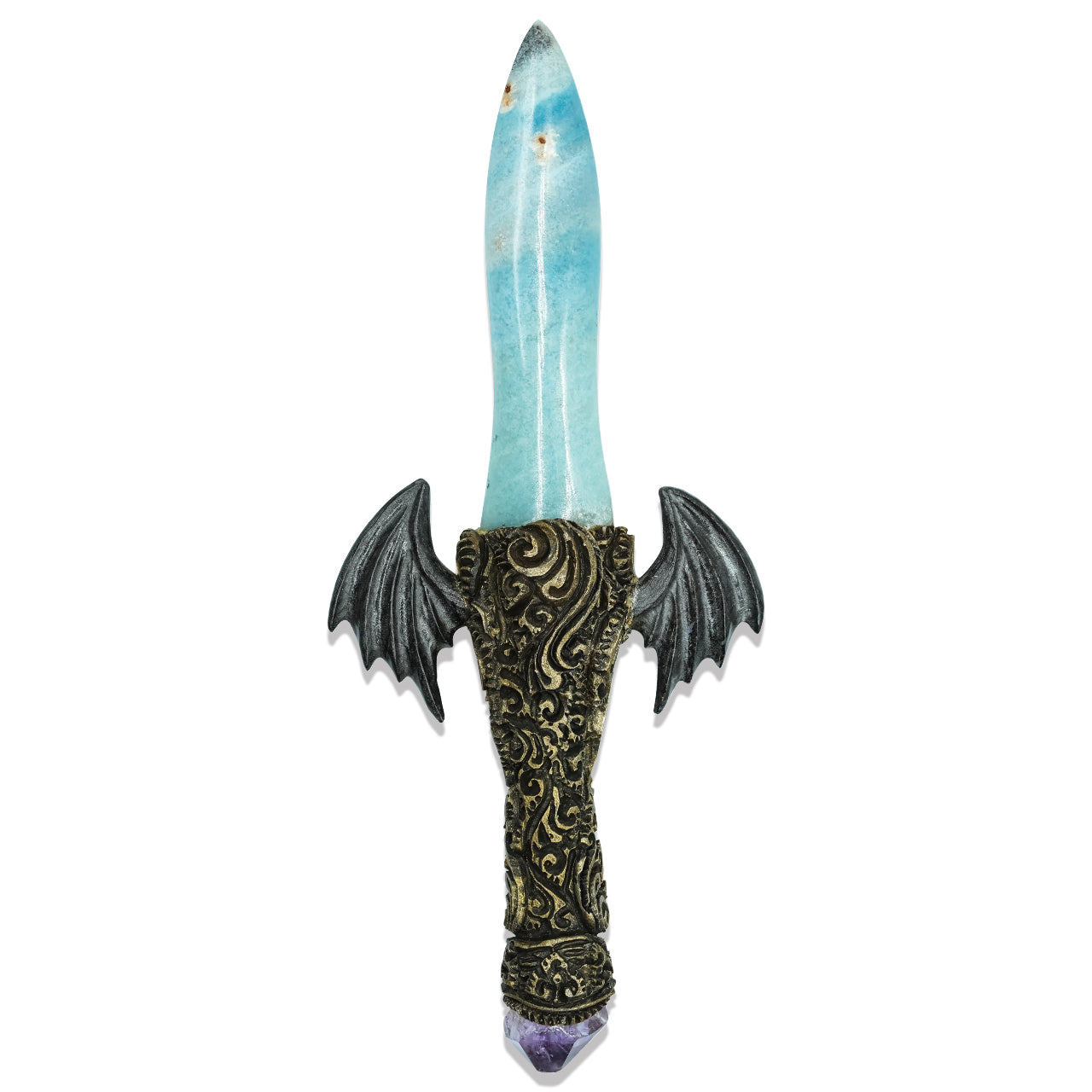 Trolleite with Rainbow Obsidian Wings Wand