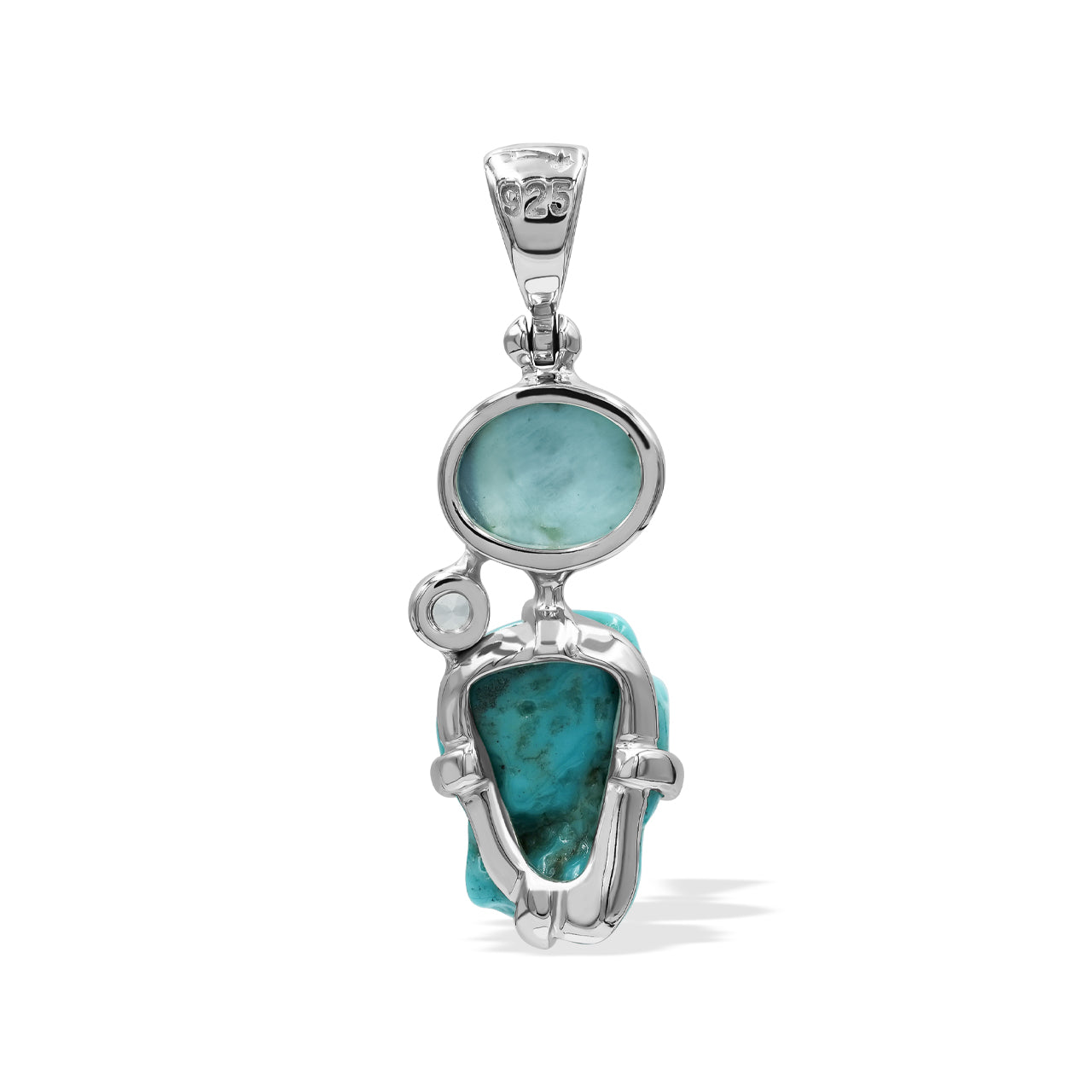 Mixed Gems Pendant: Campitos Turquoise with White Topaz