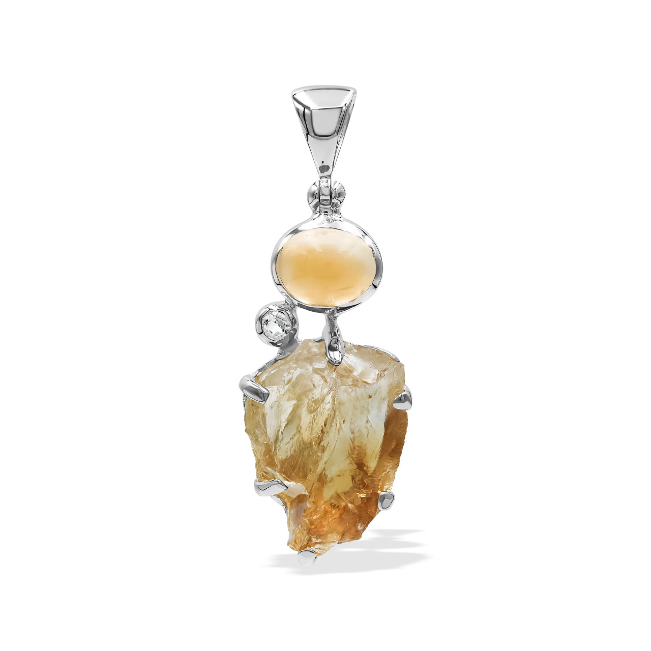 Citrine and White Topaz Pendant