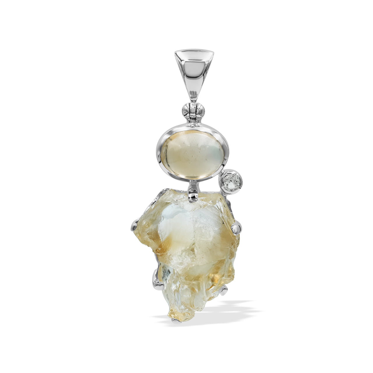 Citrine and White Topaz Pendant