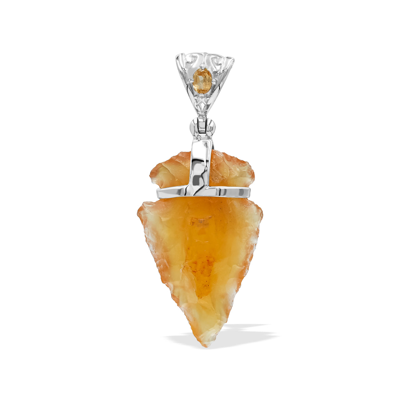 Carnelian Arrowhead Pendant in Sterling Silver