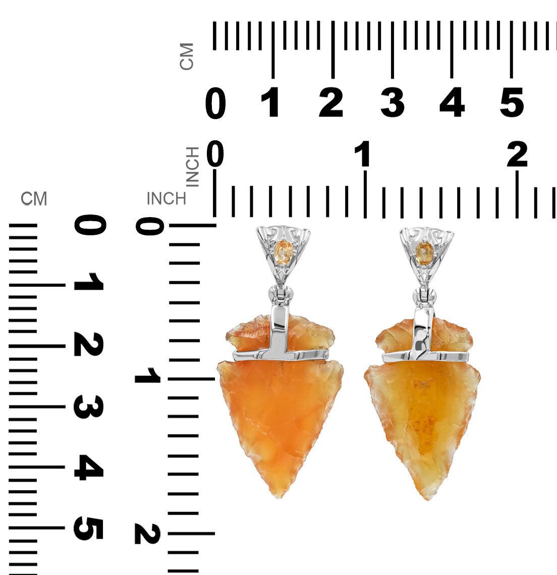 Carnelian Arrowhead Pendant in Sterling Silver