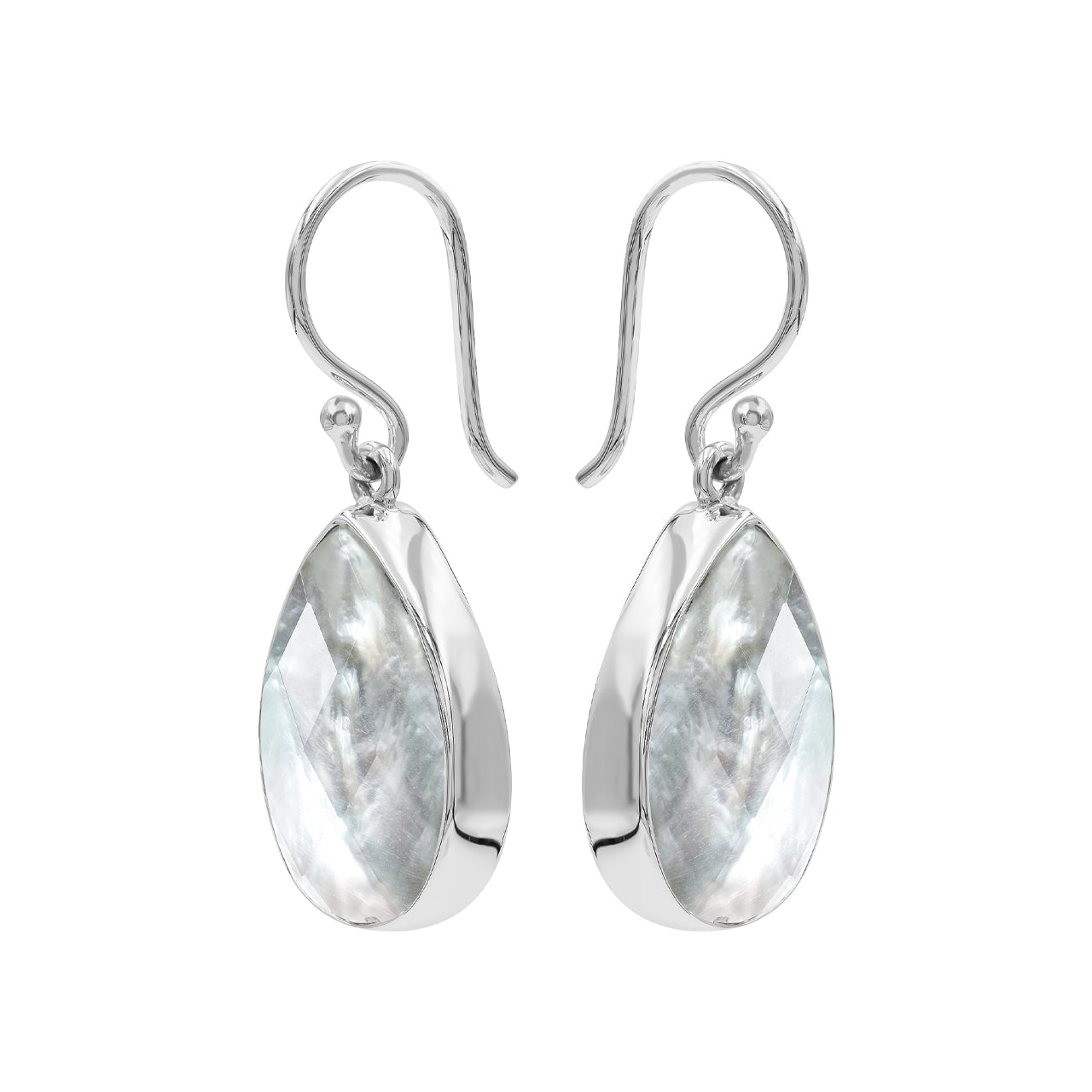 Faceted Mother of Pearl Earring