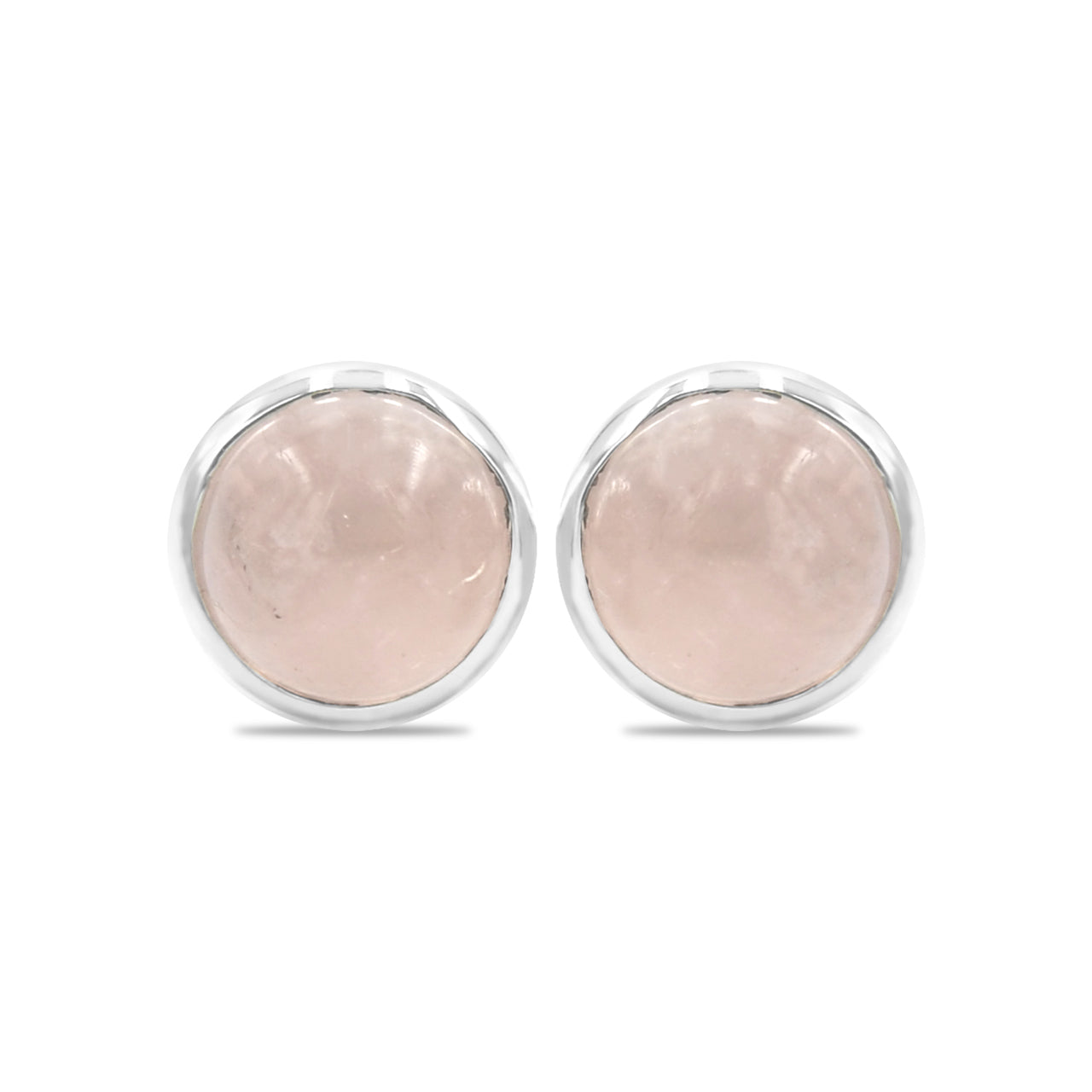 Morganite Post Style Earrings Round 8mm