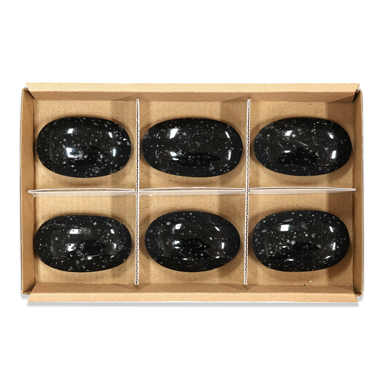 Galaxy Obsidian Palm Stone 300 grams - 6 pieces