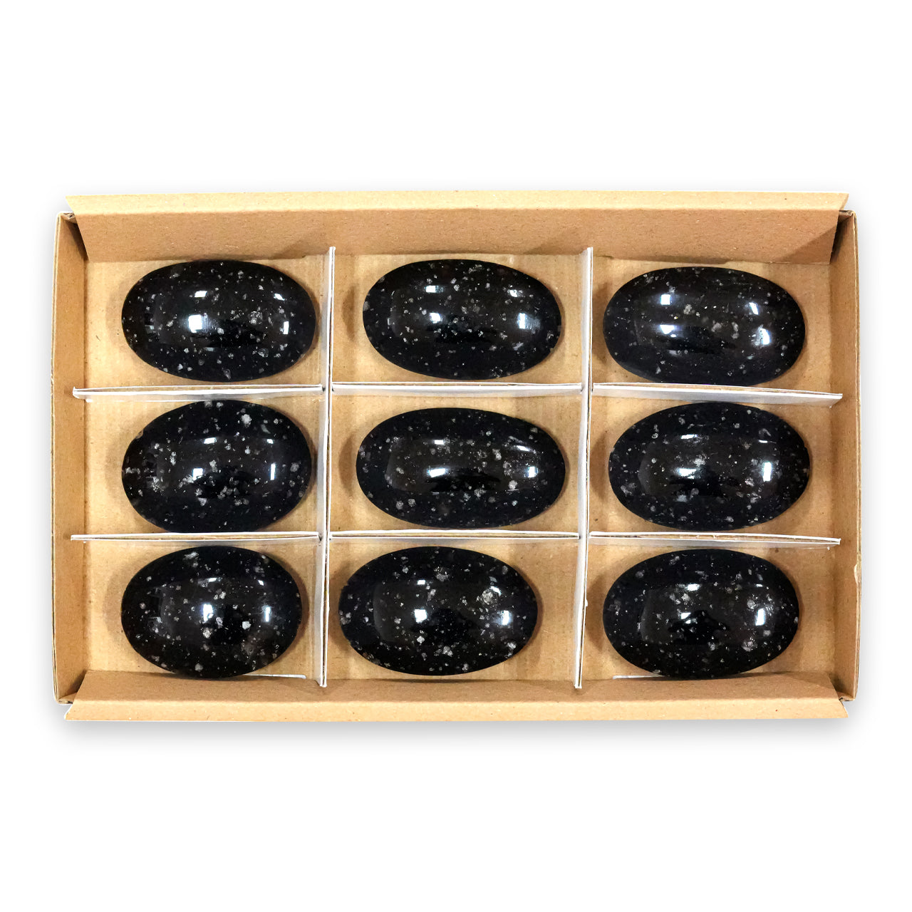 Galaxy Obsidian Palm Stone 300 grams - 9 pieces