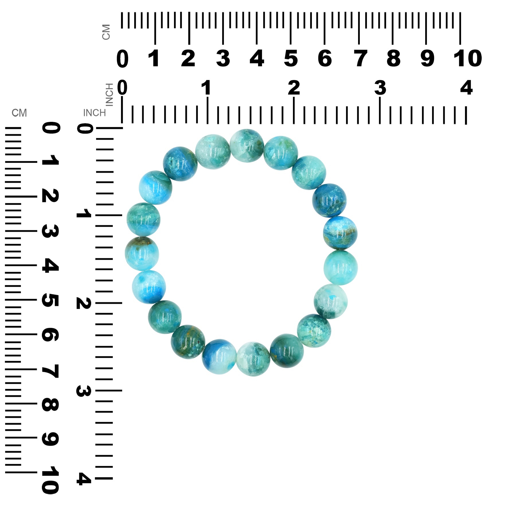 Peruvian Blue Opal Beaded Bracelet 10mm