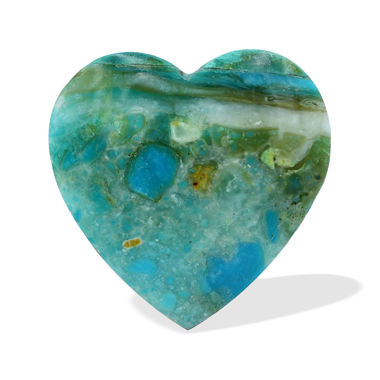 The Peruvian Blue Opal Heart Cabochon 20mm - 1 piece