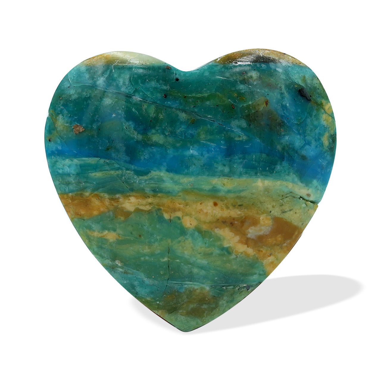 The Peruvian Blue Opal Heart Cabochon 20mm - 1 piece